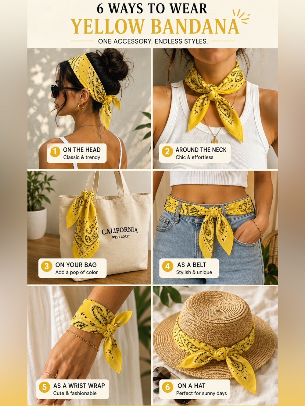 Yellow Paisley Bandana 100% Cotton Head Scarf Neck Scarf Wrap 21 x 21.5” New